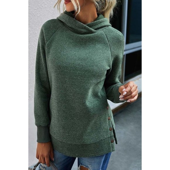 XL Side Button Long Sleeve Hooldie - Picture 3 of 4